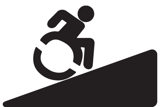 Wheelchair on a ramp
