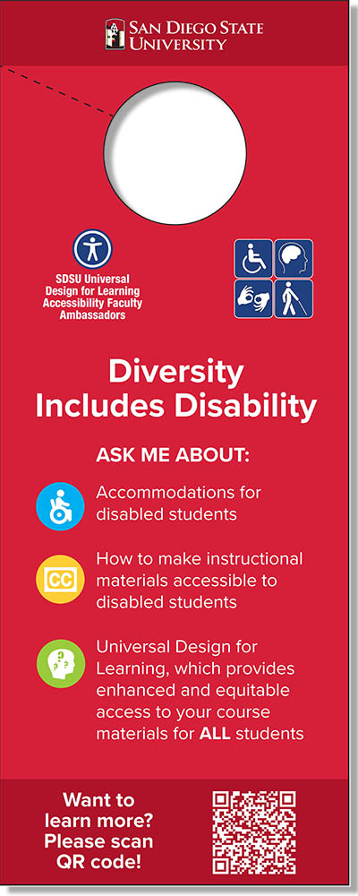Universal Design for Learning Accessibility Faculty Ambassador Door Hanger