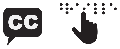 braille and closed captioning icons