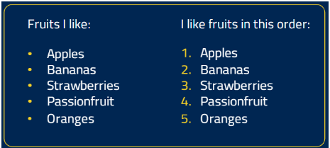 list of fruits