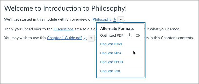 Alternative format being downloaded from Canvas